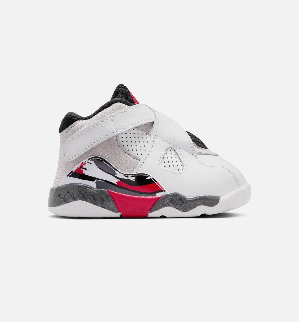 Air Jordan 8 Retro White and True Red Infant & Toddler Sneakers - White/Black/True Red