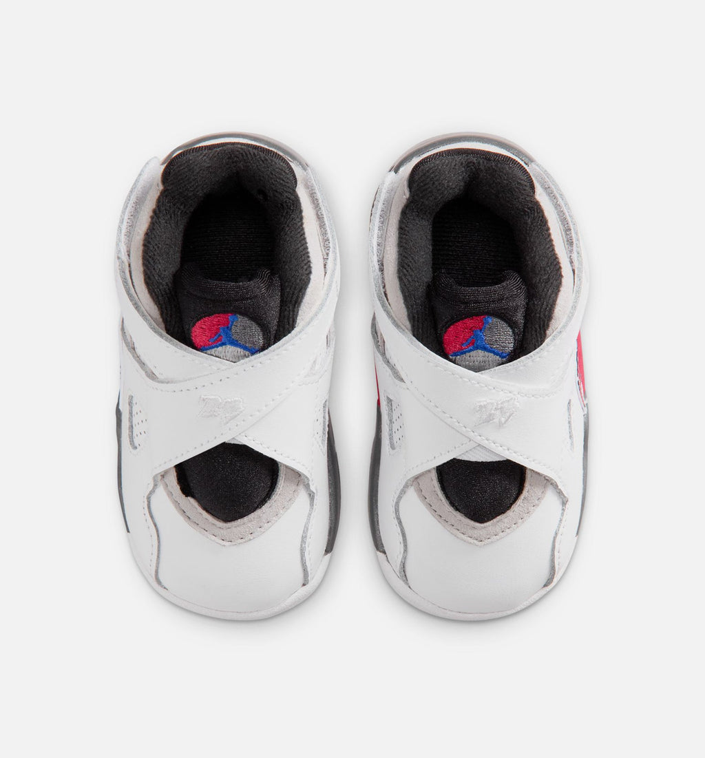 Air Jordan 8 Retro White and True Red Infant & Toddler Sneakers - White/Black/True Red