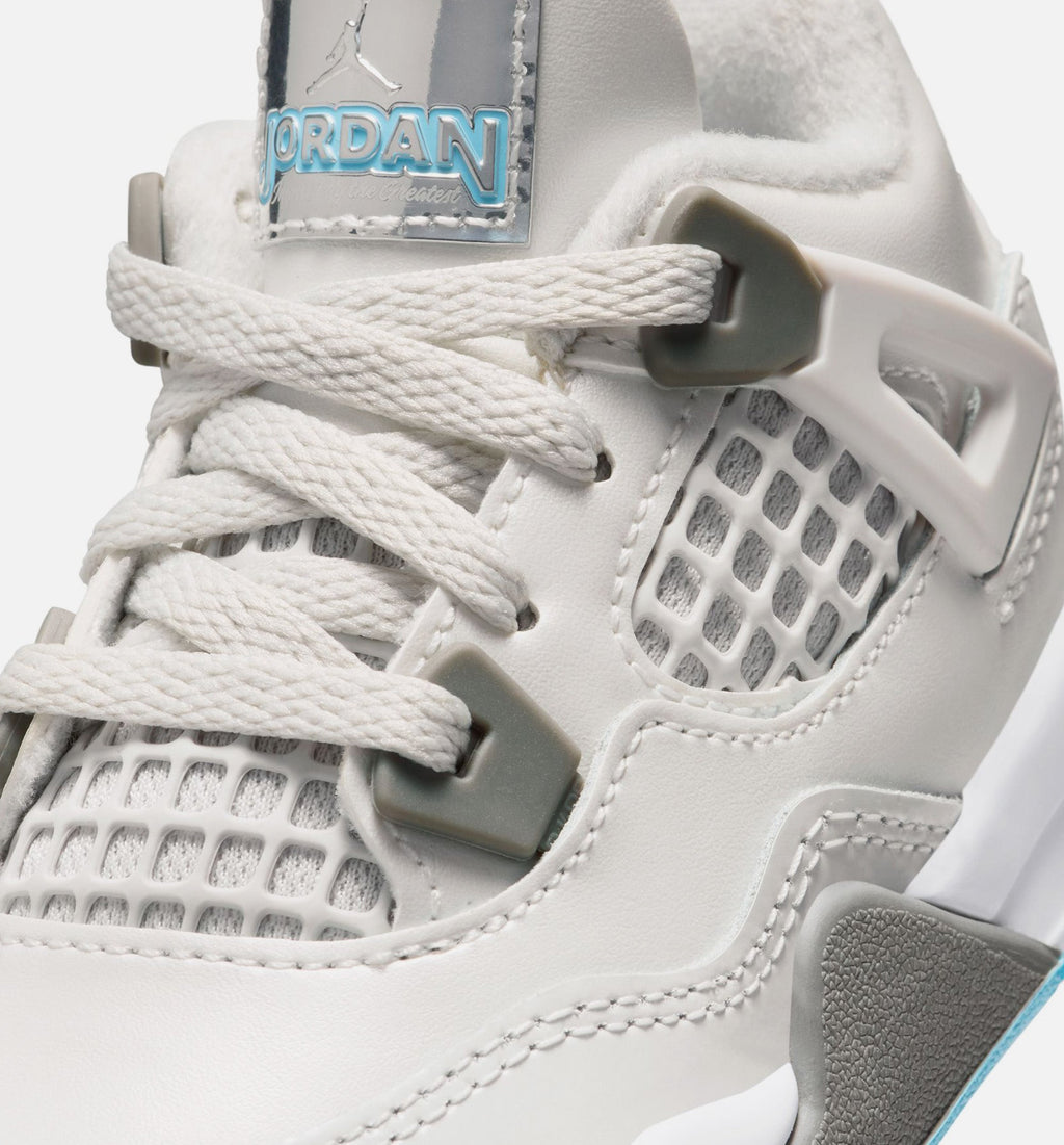 Air Jordan 4 Retro Blue Chill Infant & Toddler Sneakers - Photon Dust/Blue Chill/Flat Pewter/White/Blue Tint