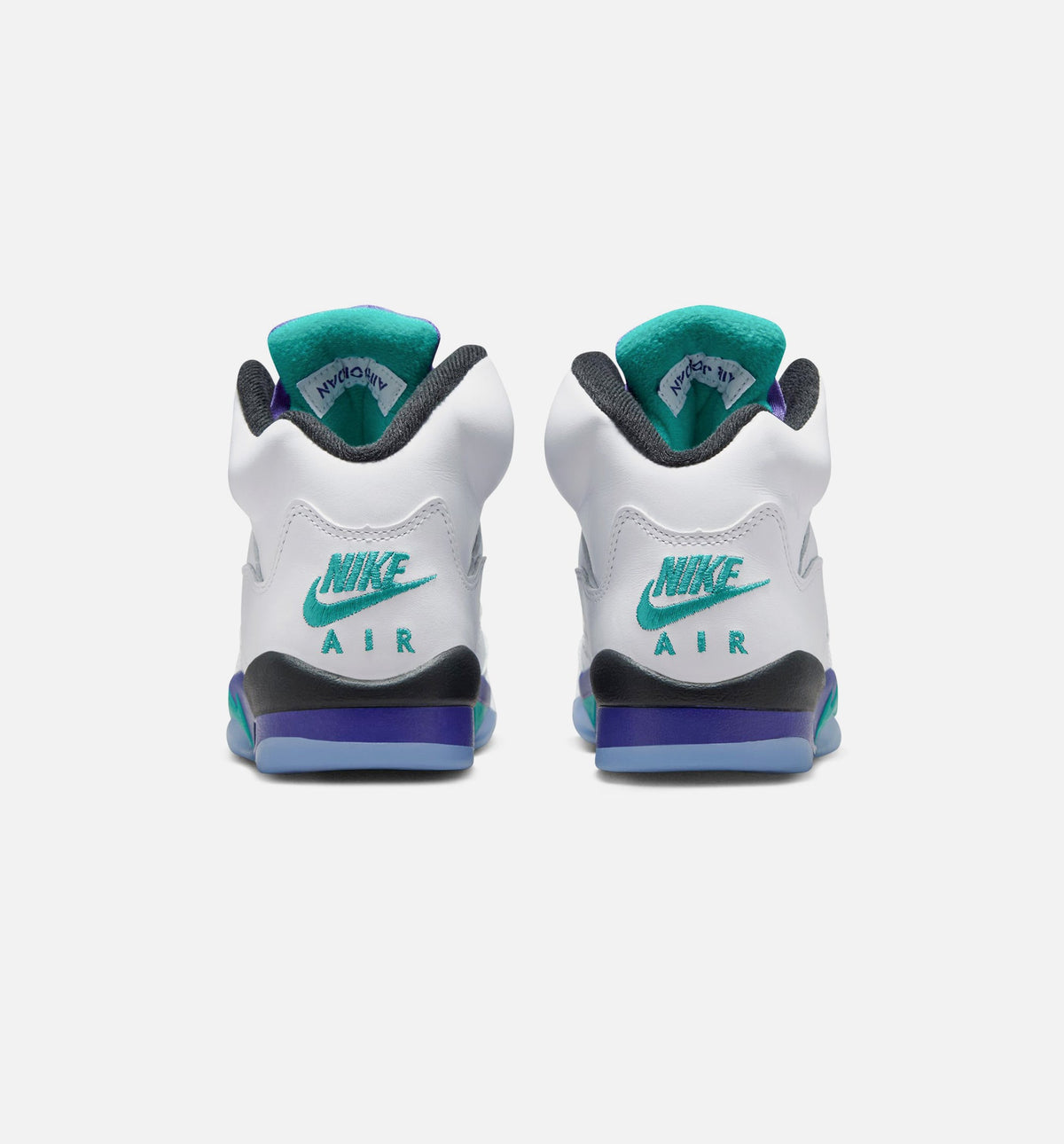 Air Jordan 5 Retro Grape Grade School Sneakers - White/New Emerald/Grape Ice/Black