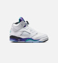 Air Jordan 5 Retro Grape Grade School Sneakers - White/New Emerald/Grape Ice/Black