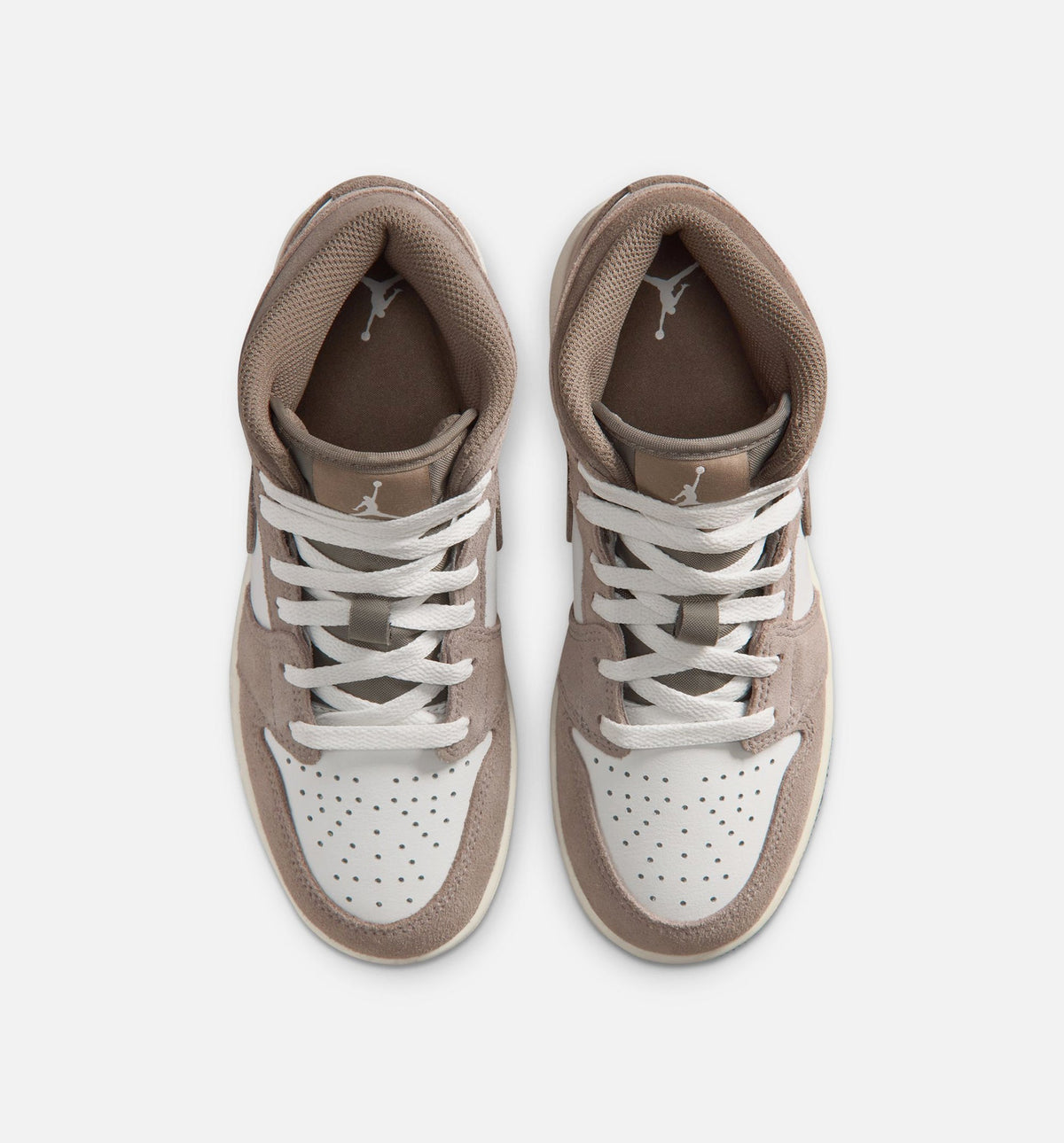 Air Jordan 1 Mid Youth Lifestyle Sneakers - Enigma Stone/Olive Grey/Summit White