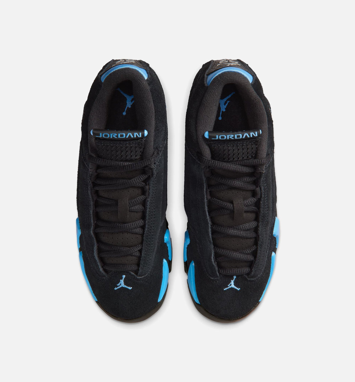 Air Jordan 14 Retro Black University Blue Grade School Lifestyle Shoes - Black / White / University Blue