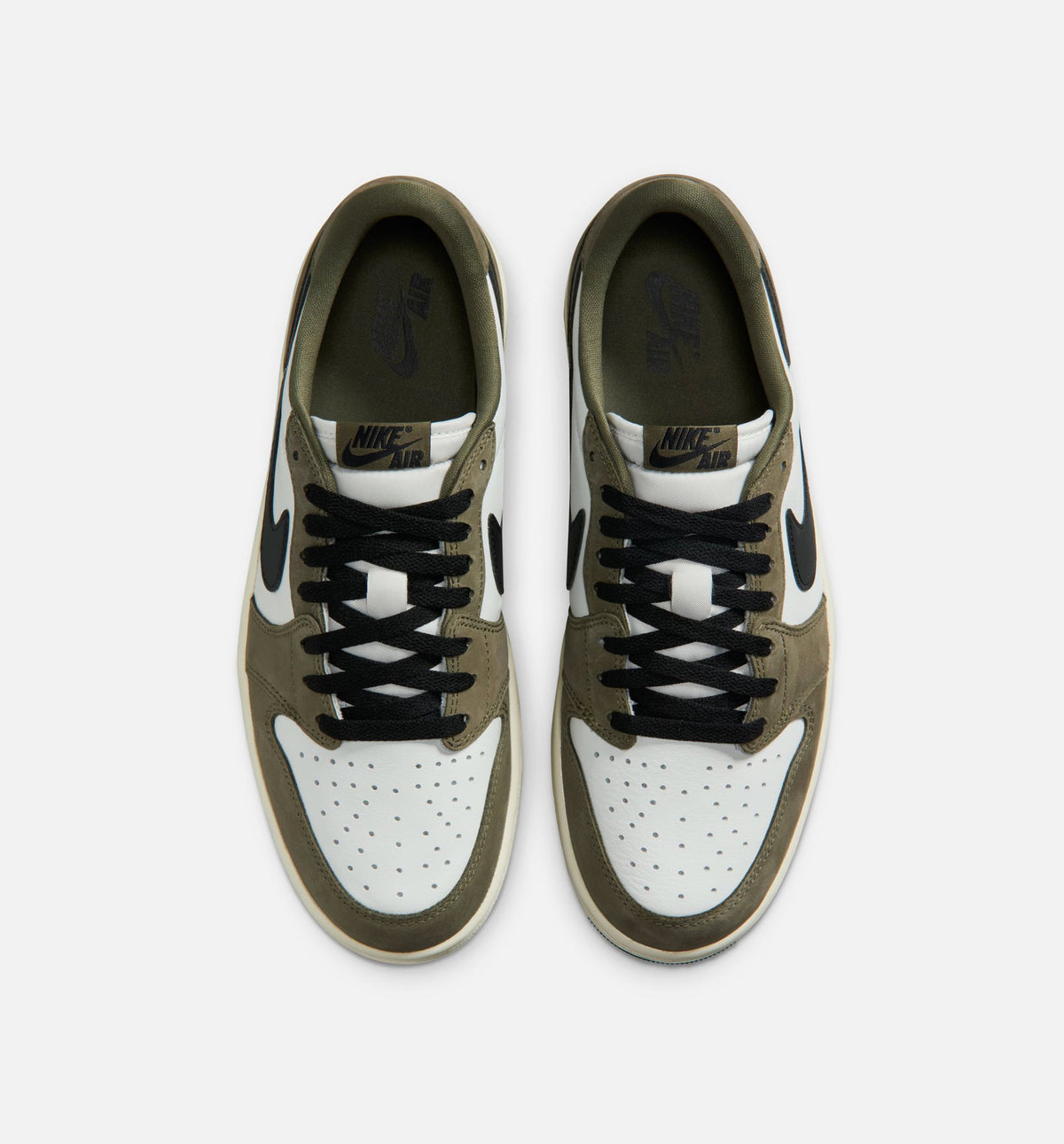 Air Jordan 1 Low OG Men's Sneakers - Medium Olive/Black/Summit White/Sail