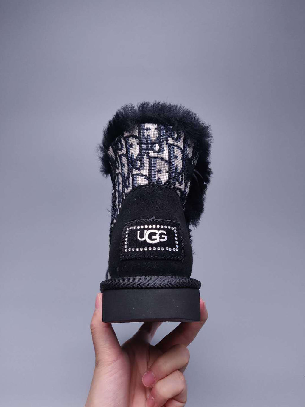 Dior-Inspired Textured Snow Boot — Black | New Arrival | In Stock