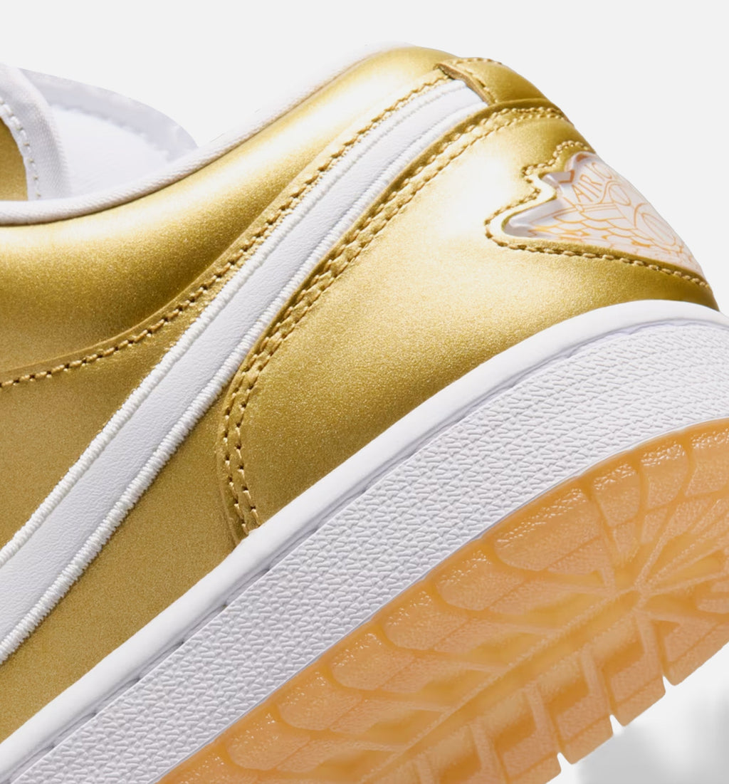 Air Jordan 1 Low Women's Shoe – Gold/White/Gum Yellow