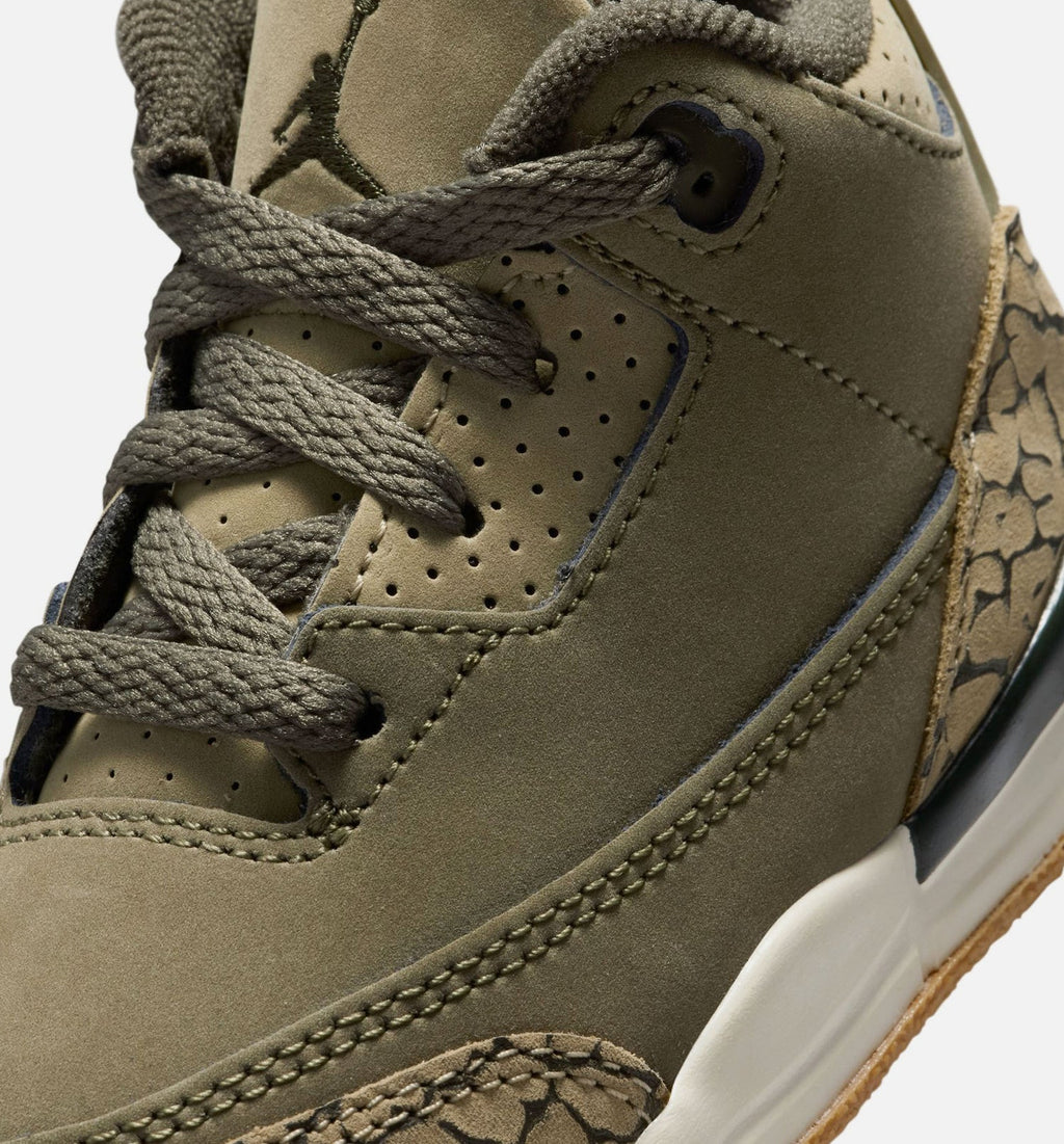 Air Jordan 3 Retro Medium Olive Infant & Toddler Sneakers - Medium Olive/Sequoia/Neutral Olive/Sail