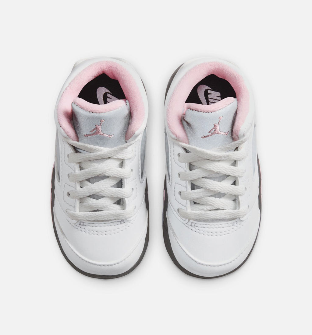 Air Jordan 5 Retro Medium Soft Pink Infant & Toddler Sneakers - White/Black/Medium Soft Pink