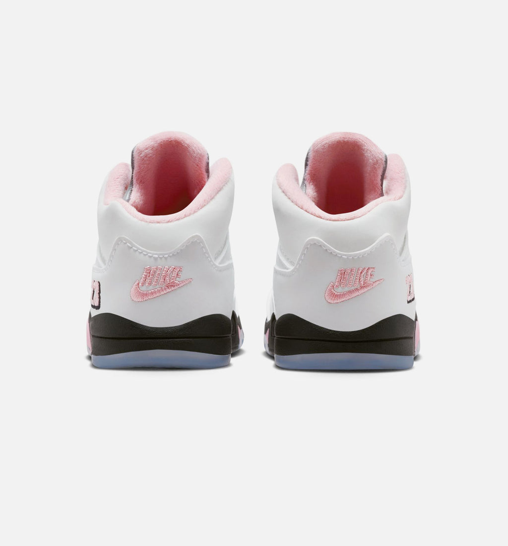 Air Jordan 5 Retro Medium Soft Pink Infant & Toddler Sneakers - White/Black/Medium Soft Pink