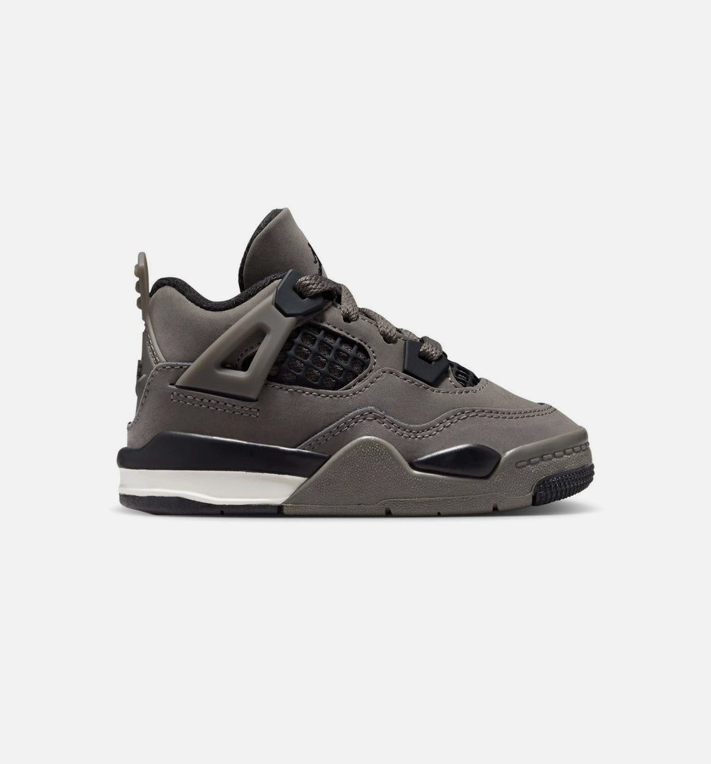Air Jordan 4 Retro Cave Stone and Black Infant & Toddler Sneakers - Cave Stone/Black/Moon Particle