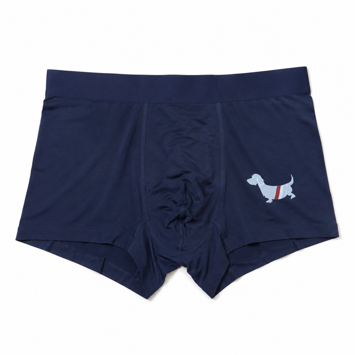 Thom Browne Style Men's Cotton Boxer Briefs with Signature Four-Bar Detail