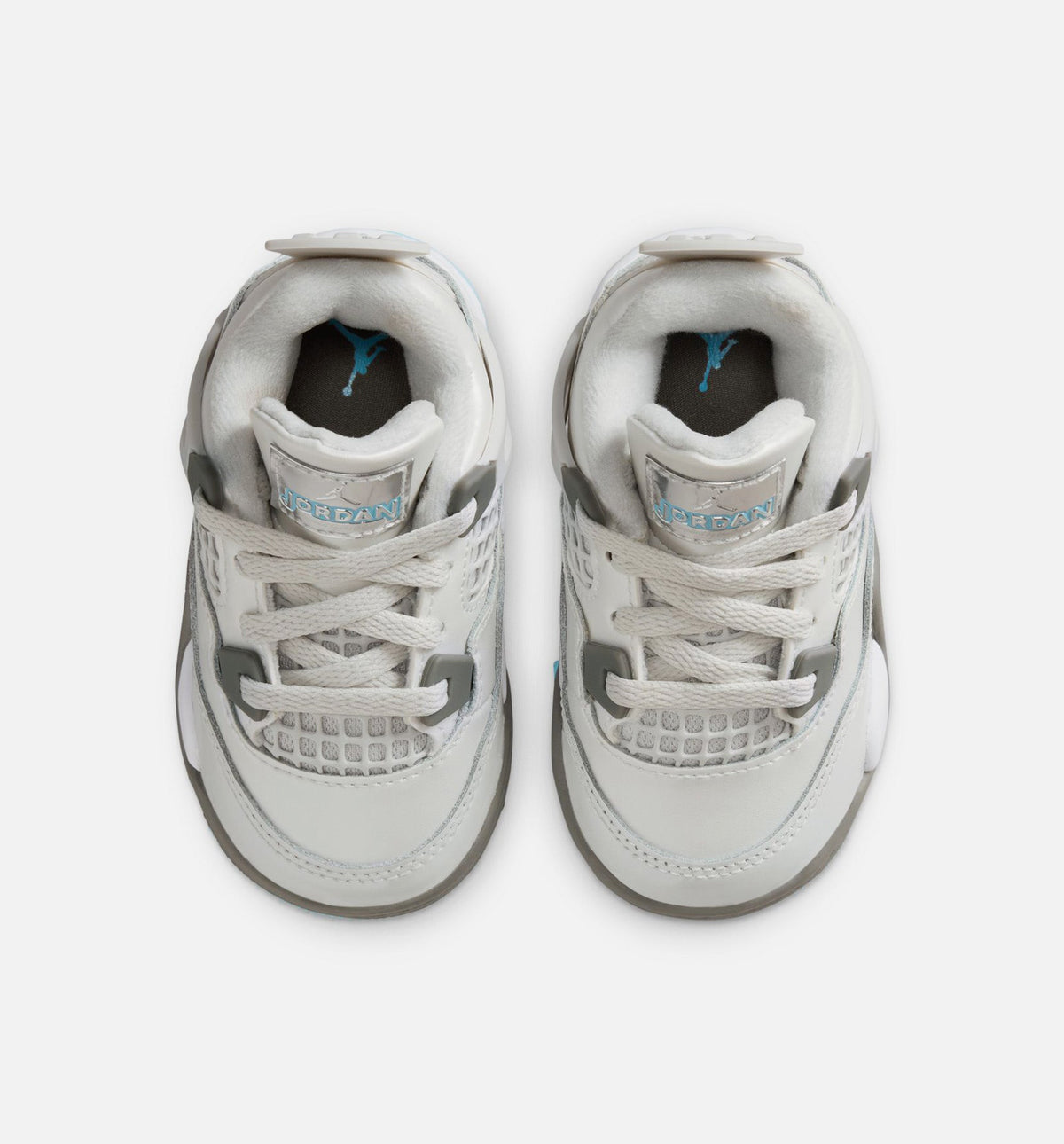 Air Jordan 4 Retro Blue Chill Infant & Toddler Sneakers - Photon Dust/Blue Chill/Flat Pewter/White/Blue Tint
