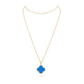 Van Cleef & Arpels CLOVER GOLD TURQUOISE NECKLACE