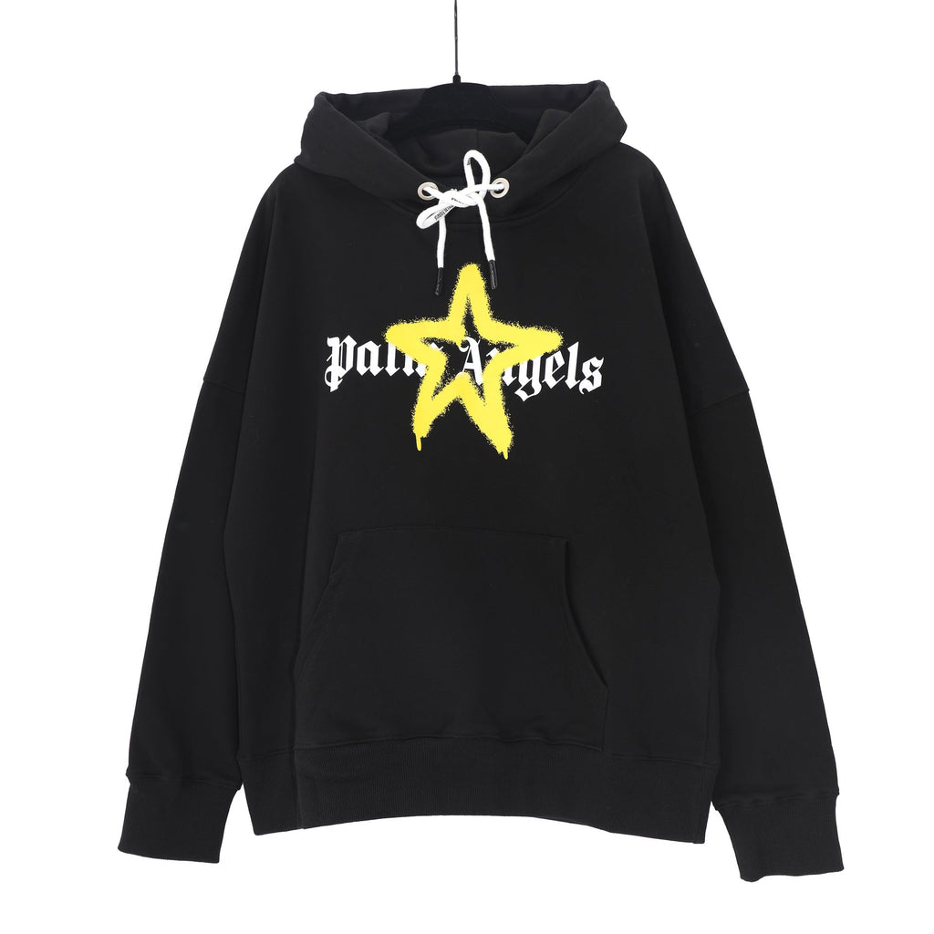 Palm Angels Logo Print Casual Unisex Pullover Hoodie