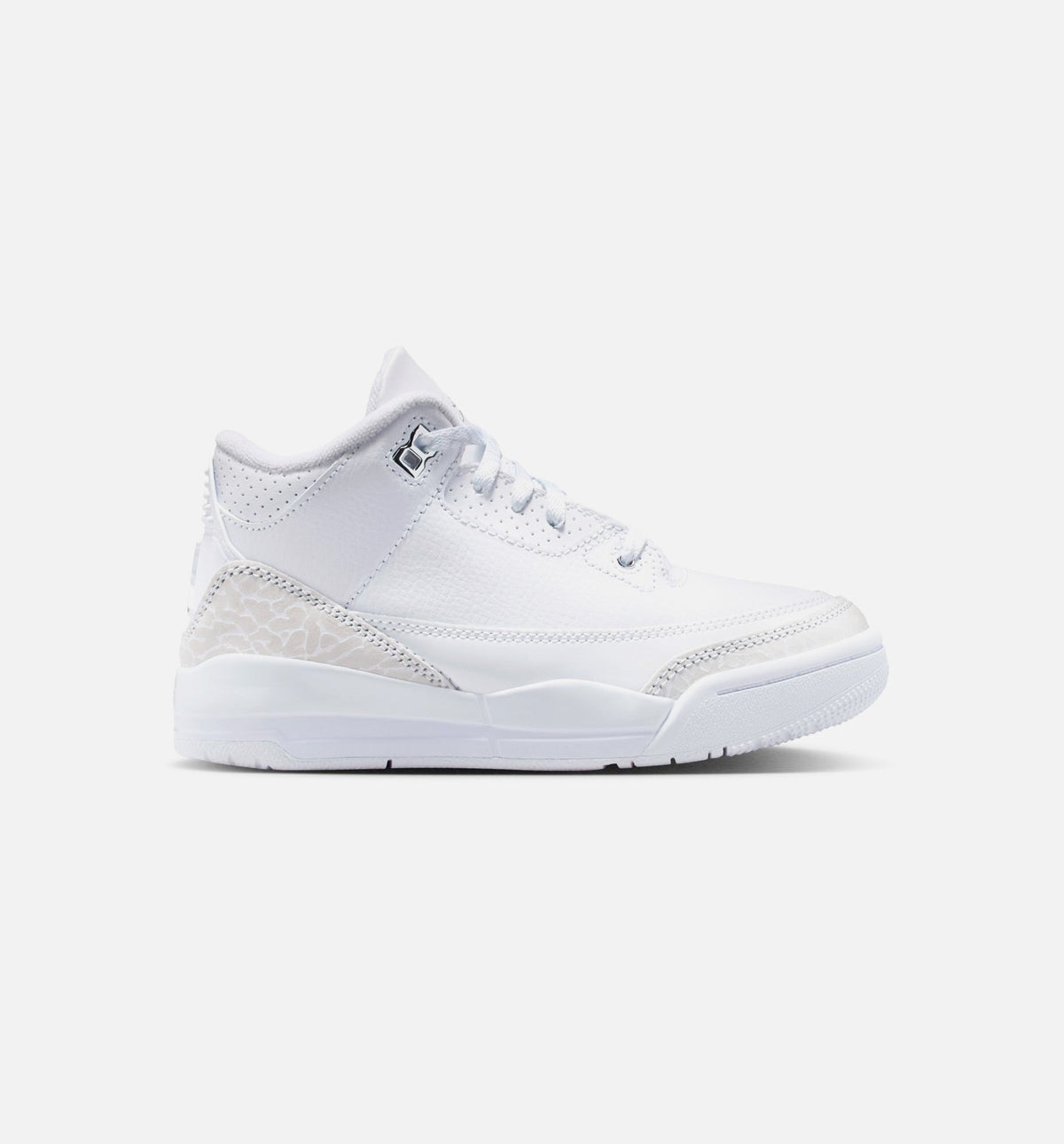 Air Jordan 3 Retro White & Silver – Preschool Lifestyle Shoe | White/Metallic Silver