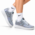 Nike Air Force 1 Low Silver Gray White Unisex Sneakers Style 15