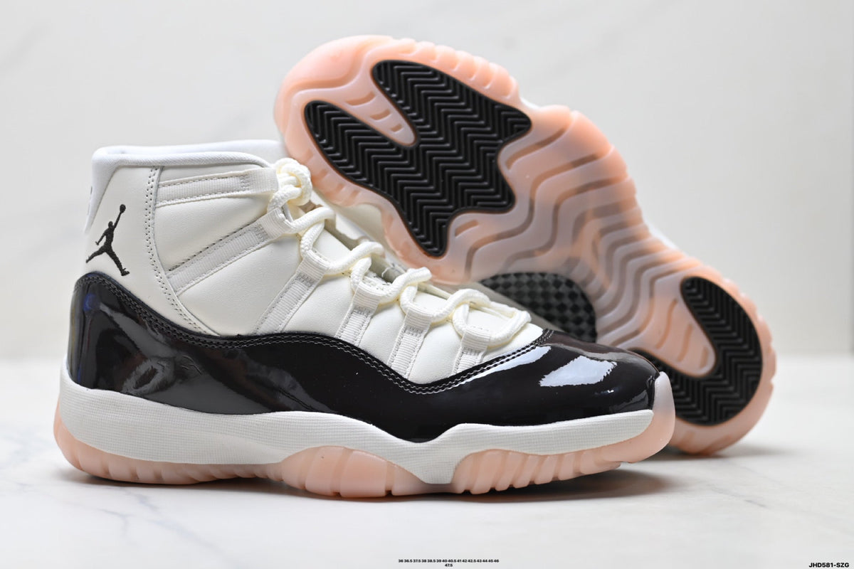 Air Jordan 11 Retro White Black and Pink Unisex Sneakers Style 21