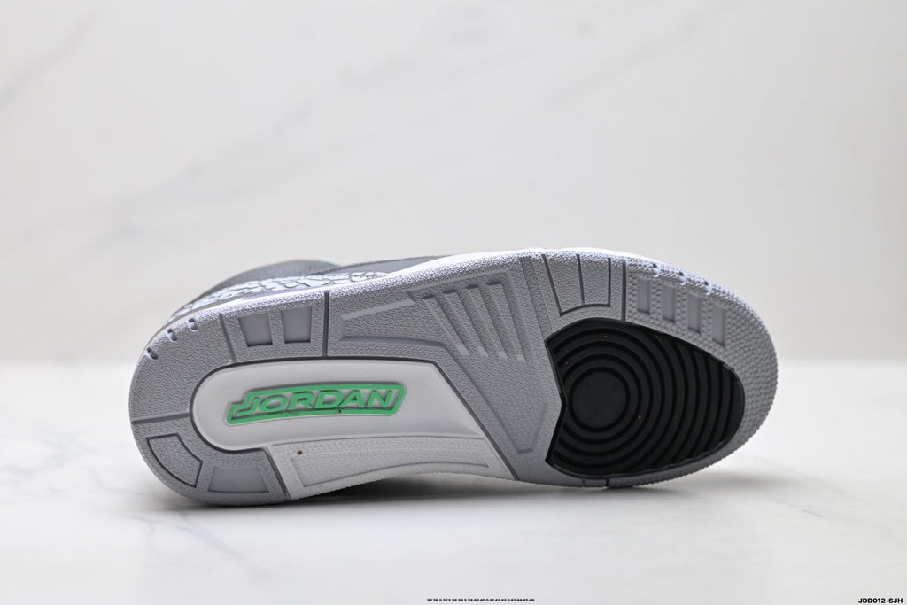 Air Jordan 3 Retro Black Green Cement Sneakers