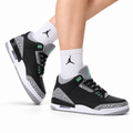 Air Jordan 3 Retro Black Green Cement Sneakers