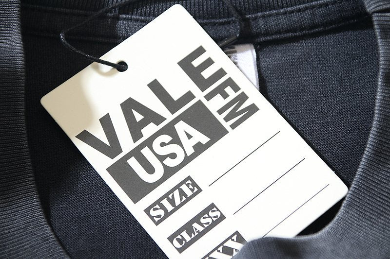 VALE USA Washed Black Graphic T-Shirt