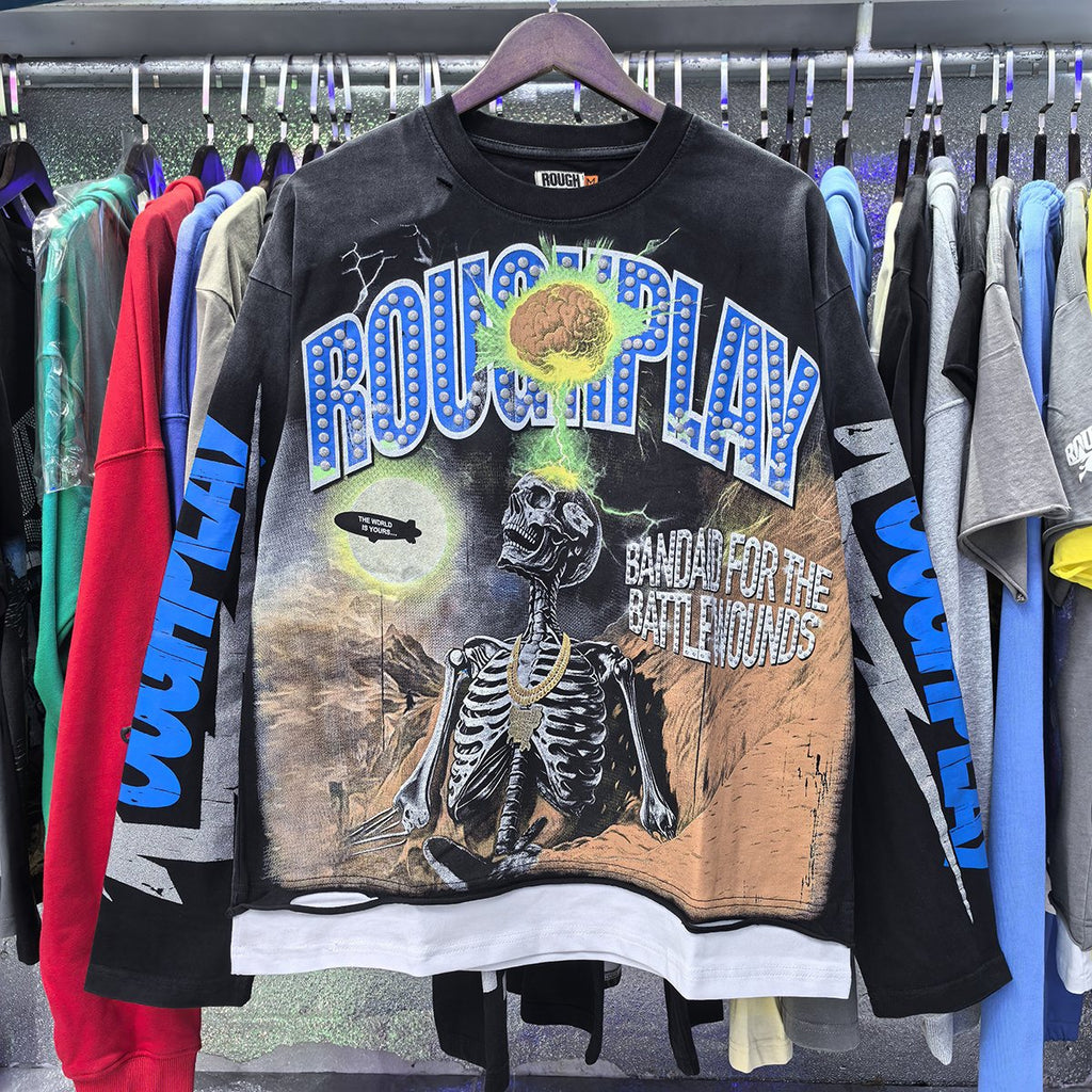 Rough Play Skull Shock Long-Sleeve T-Shirt