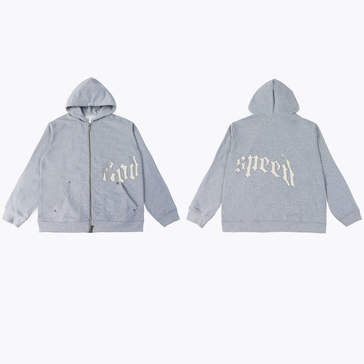 Godspeed White Gothic Zip Hoodie & Jogger Matching Set