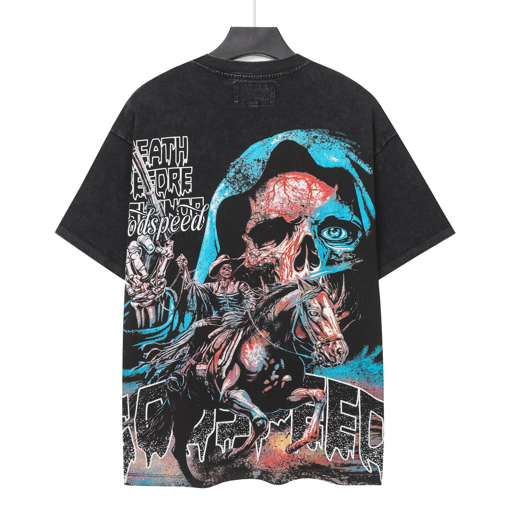 Godspeed Distressed Rhinestone Graphic T-Shirt