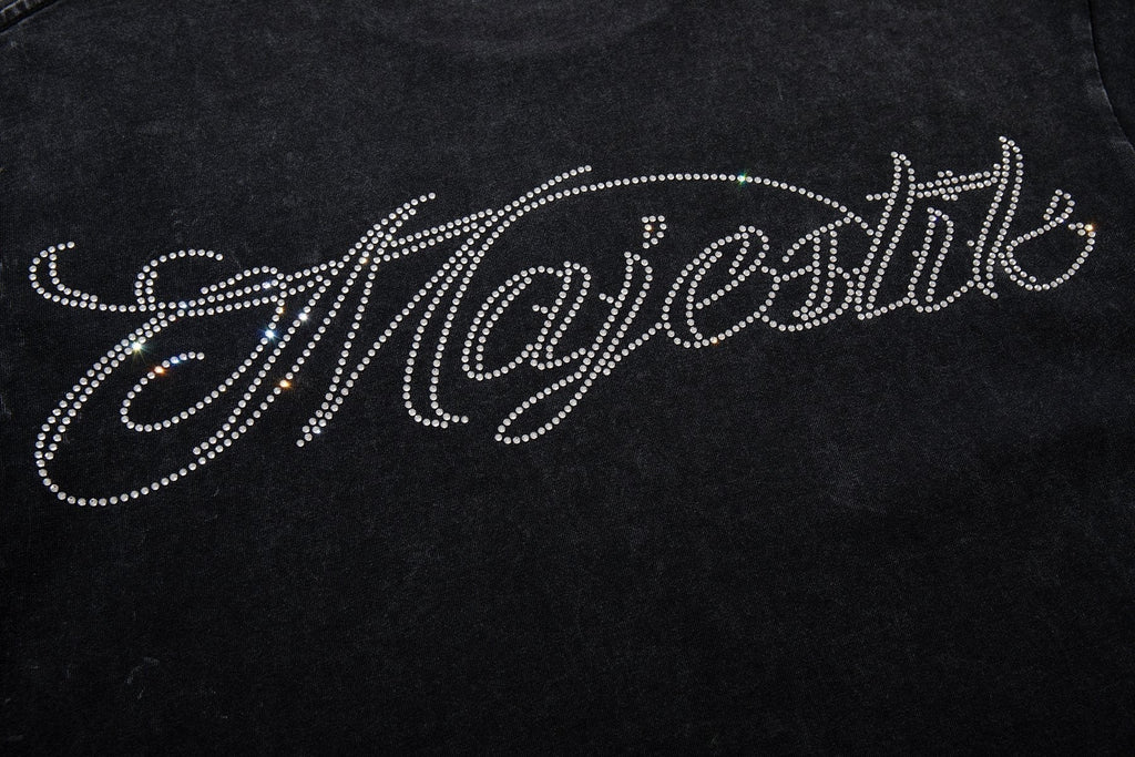MAJESTIK Blue Football Graphic T-Shirt