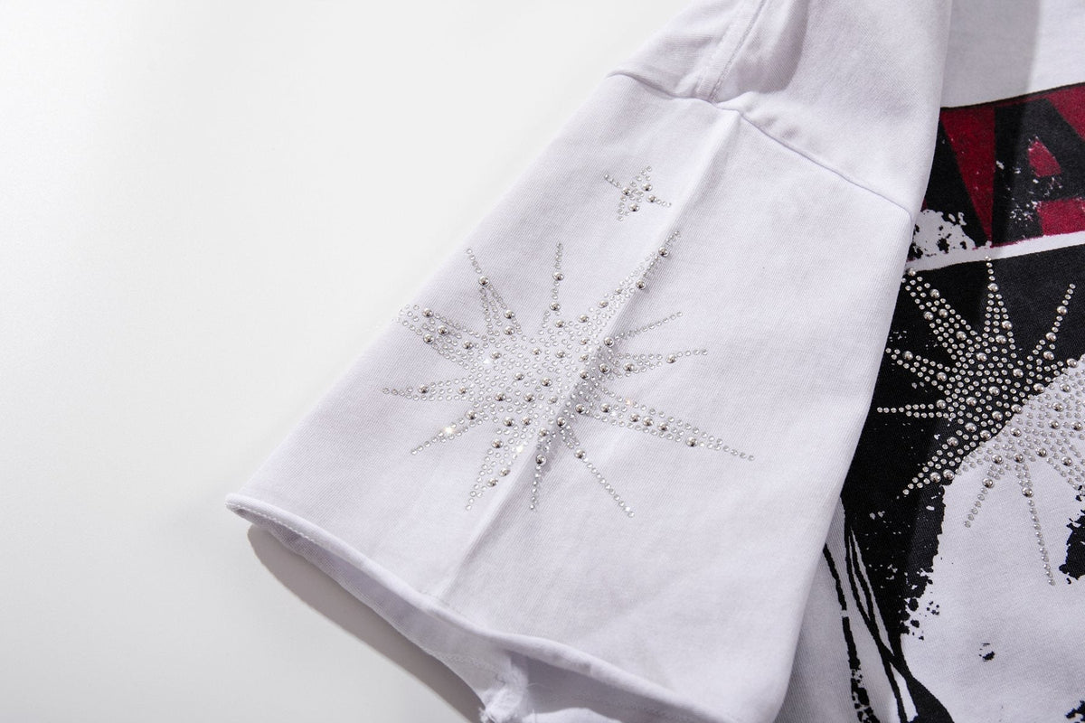 MAJESTIK Rhinestone Graphic Short-Sleeve T-Shirt