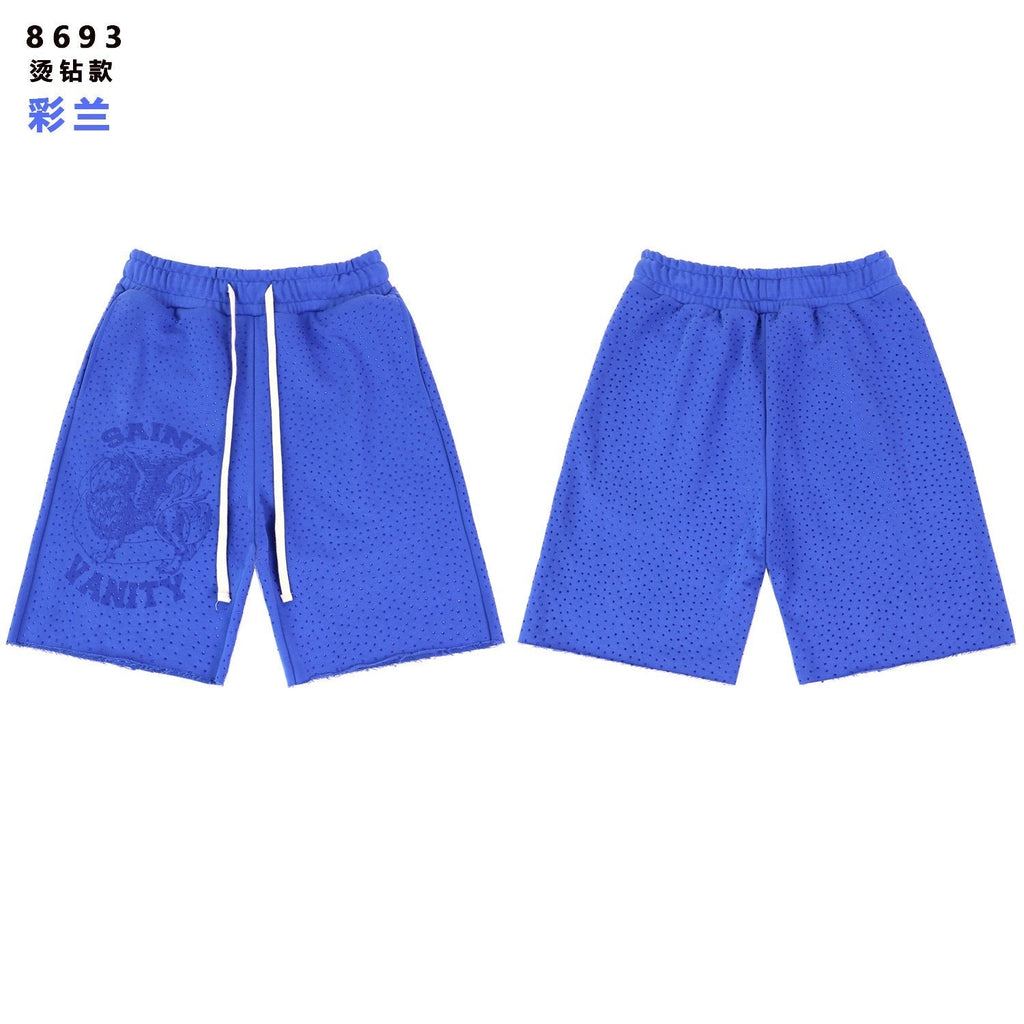 SAINT Vanity Rhinestone Drawstring Shorts