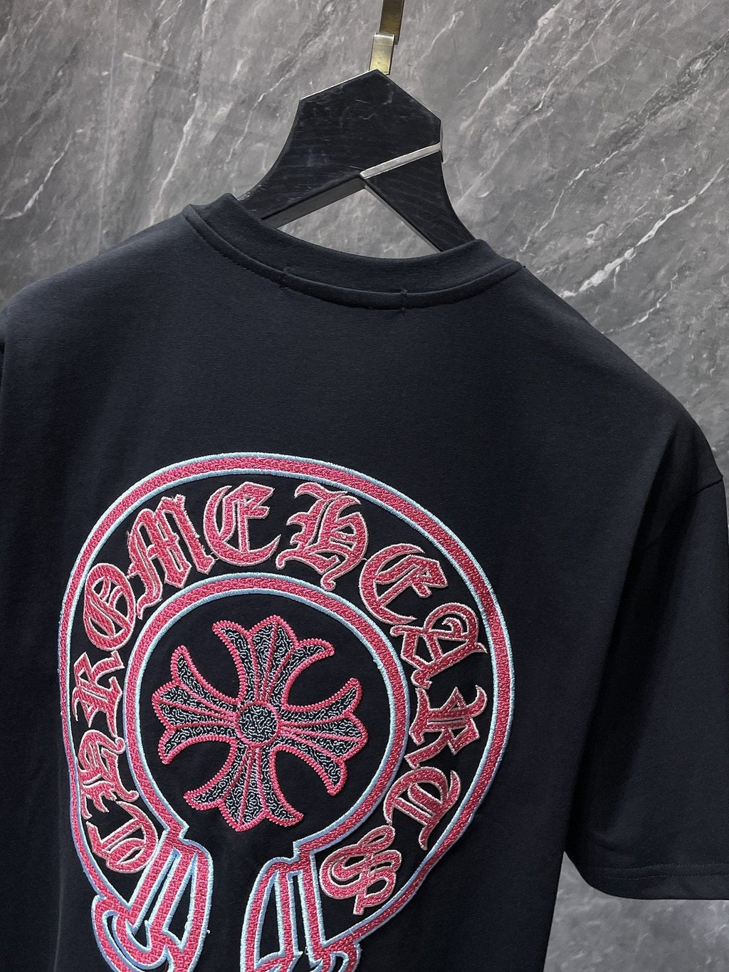 Chrome Hearts Horseshoe Sanskrit Cross Embroidered T-Shirt