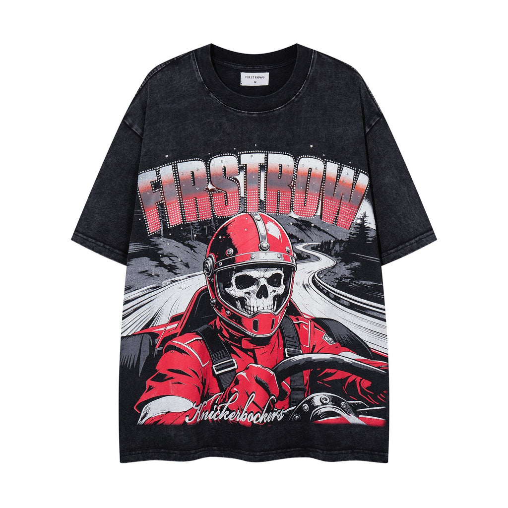 MAJESTIK Racing Skull Graphic T-Shirt