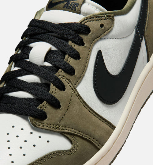 Air Jordan 1 Low OG Men's Sneakers - Medium Olive/Black/Summit White/Sail