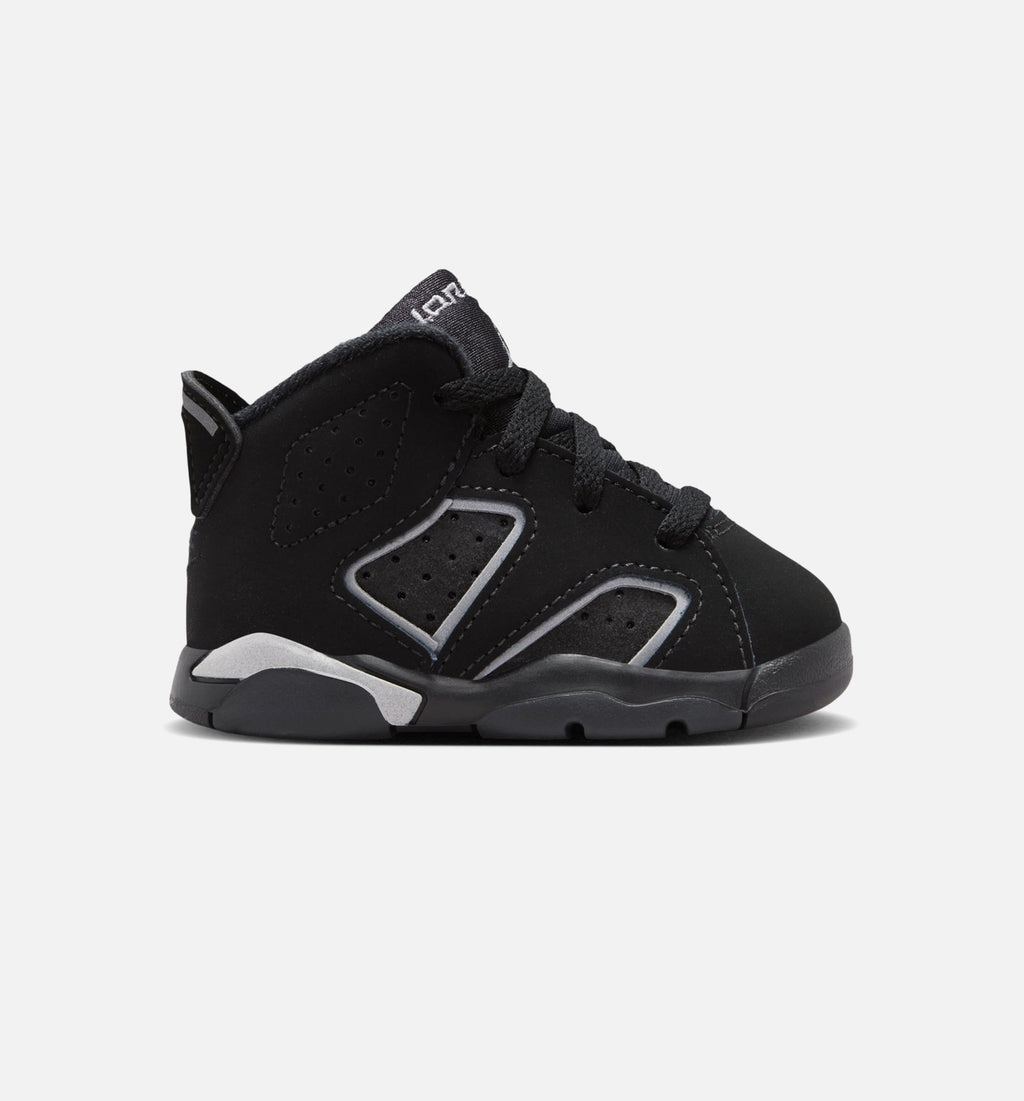 Air Jordan 6 Cap & Gown Infant & Toddler Sneakers - Black/Reflective Silver