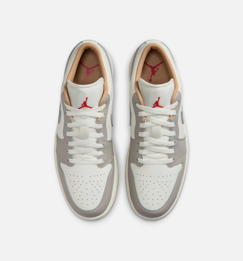 Air Jordan 1 Low – Men's Lifestyle Shoe in Sail/Fire Red/College Grey/Hemp