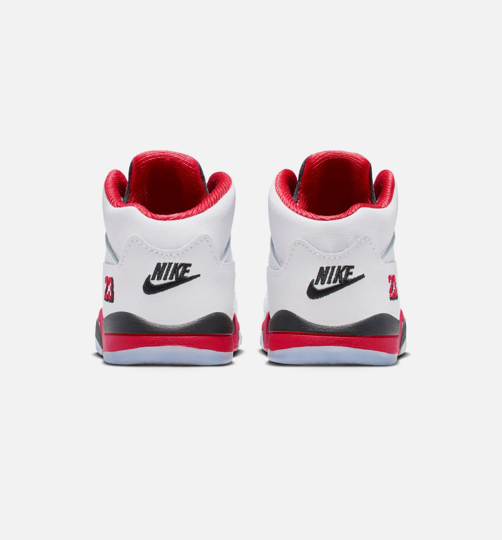 Air Jordan 5 Retro Fire Red Infant & Toddler Sneakers - Fire Red/White