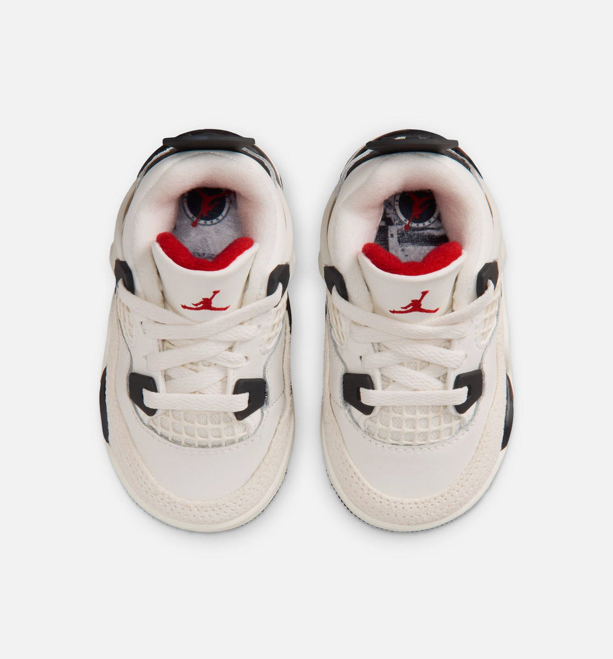 Air Jordan 4 Retro Flight Club Infant & Toddler Sneakers - Sail/Black/University Red