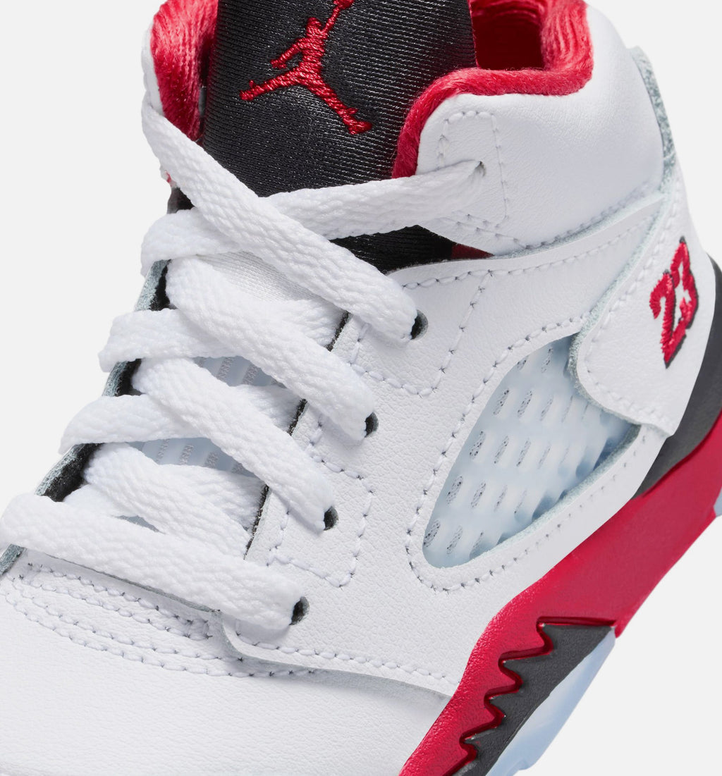 Air Jordan 5 Retro Fire Red Infant & Toddler Sneakers - Fire Red/White