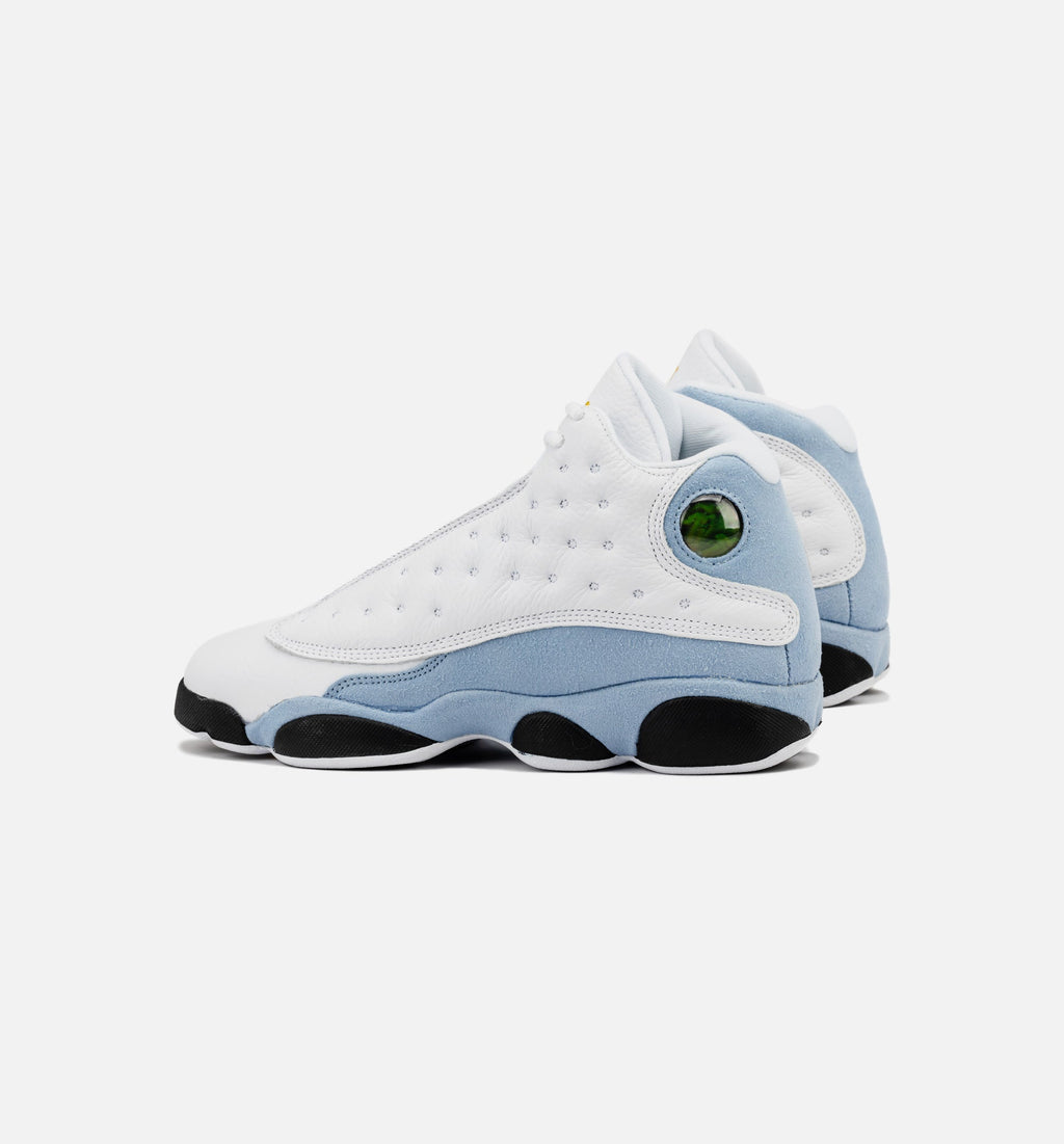 Air Jordan 13 Retro Blue Grey Grade School Lifestyle Shoes - White/Blue Grey/Black/Yellow Ochre