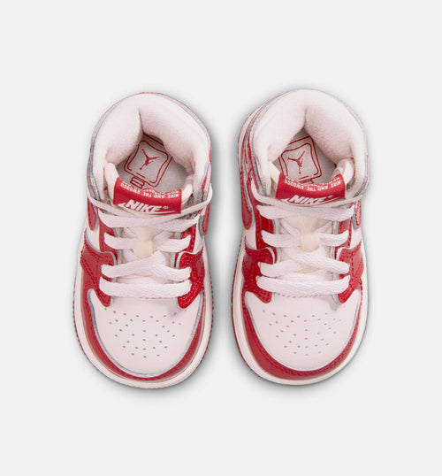Air Jordan 1 Retro High OG Nails And Grails Infant & Toddler Sneakers - University Red/Metallic Silver
