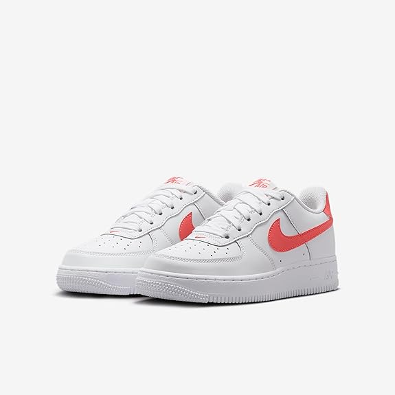 Big Kid's Nike Air Force 1 White/Magic Ember (FV5948 117)