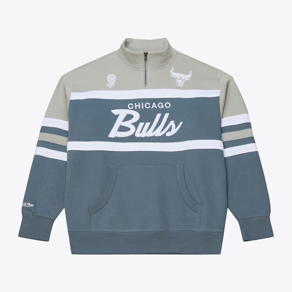 M&N NBA Chicago Bulls Thunderstorm Head Coach 1/4 Zip