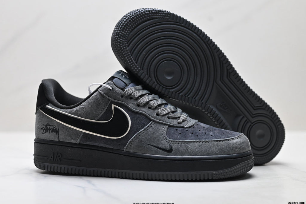 Nike Air Force 1 Low Charcoal Black Unisex Sneakers Style 08