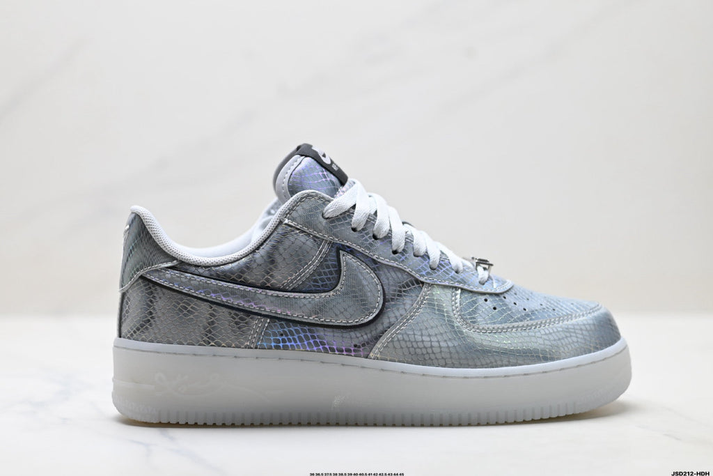 Nike Air Force 1 Low Silver Gray White Unisex Sneakers Style 15