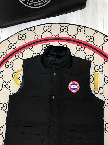 Canada Goose Black Quilted Puffer Vest with Stand Collar