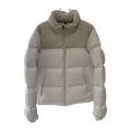 The North Face Stand-Collar Cropped Puffer Jacket in Cream