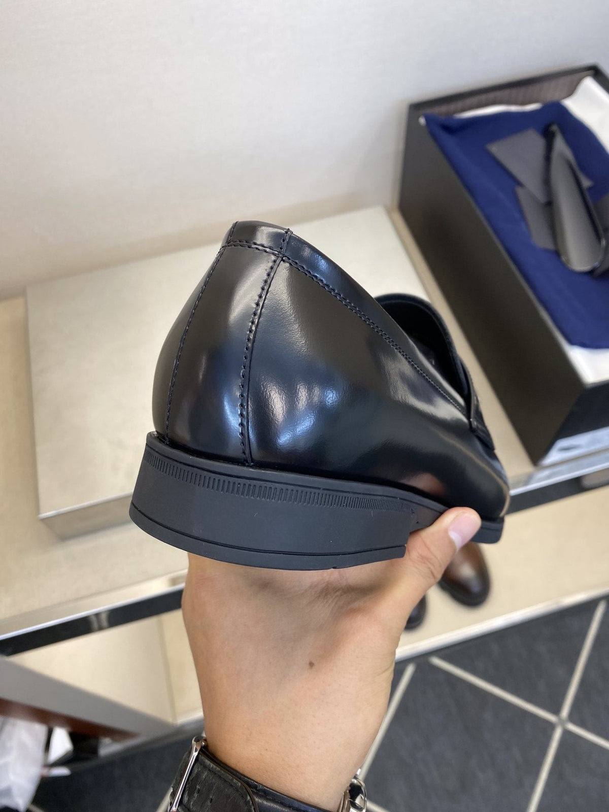 Prada Black Leather Loafers