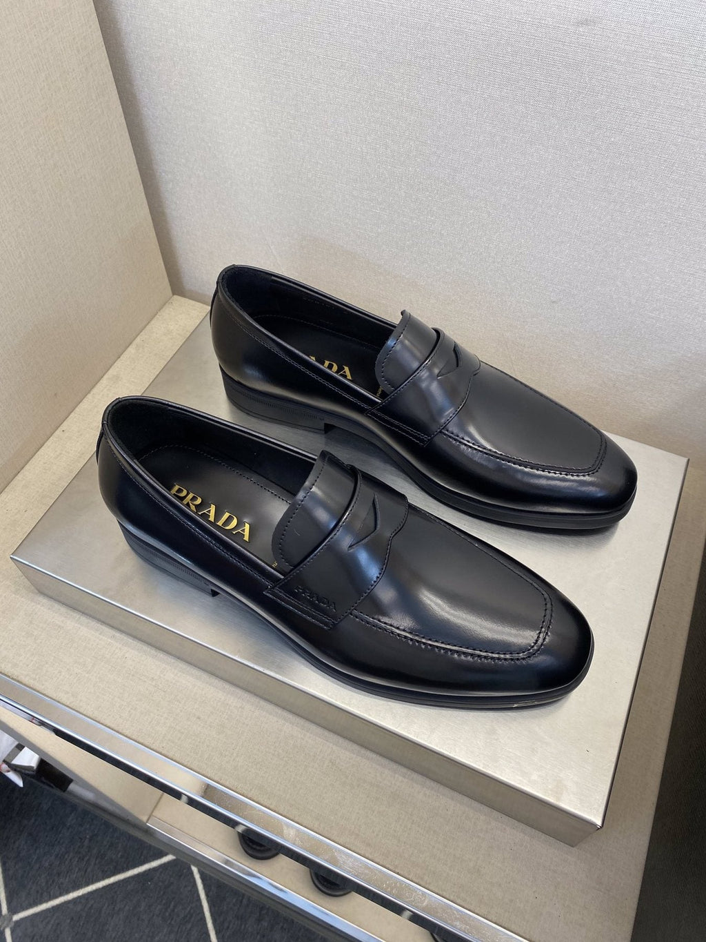 Prada Black Leather Loafers
