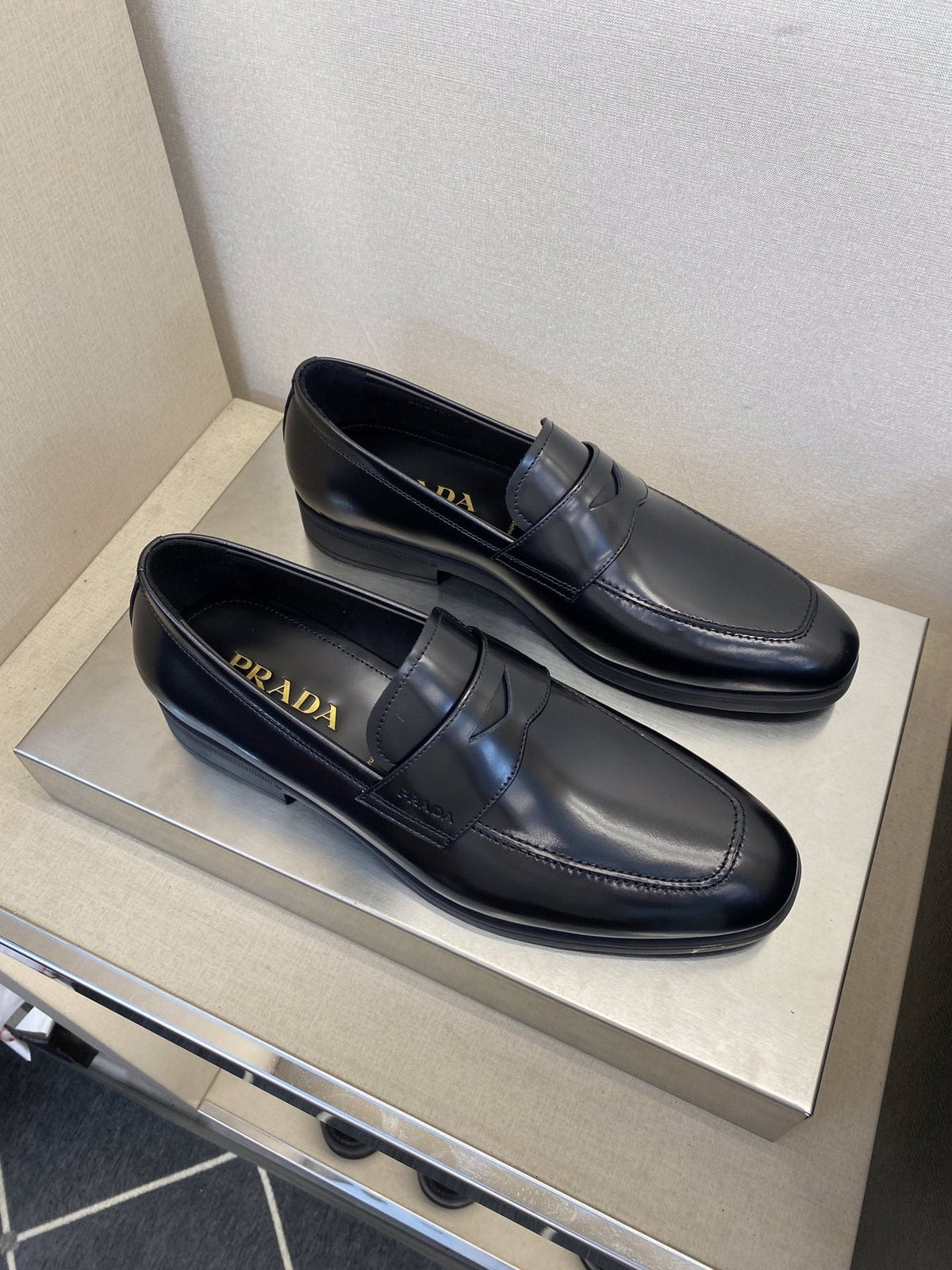 Prada Black Leather Loafers