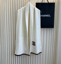 Chanel Logo Trim Knitted Scarf